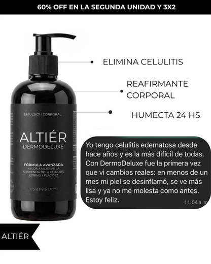 DERMODELUXE – Emulsión Corporal Anticelulitis, Antiflacidez y Efecto Drenante