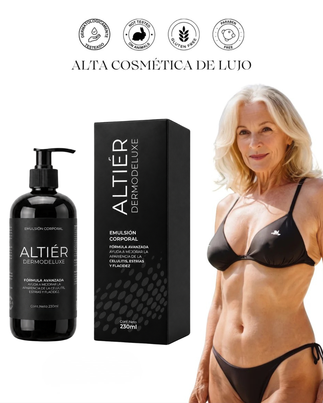 DERMODELUXE – Emulsión Corporal Anticelulitis, Antiflacidez y Efecto Drenante